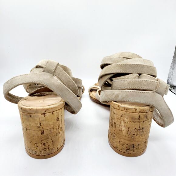 Gianvito Rossi Janis Beige Suede Wrap-Around Sandals Women's Size 7 (US) 37.5 - Picture 7 of 10